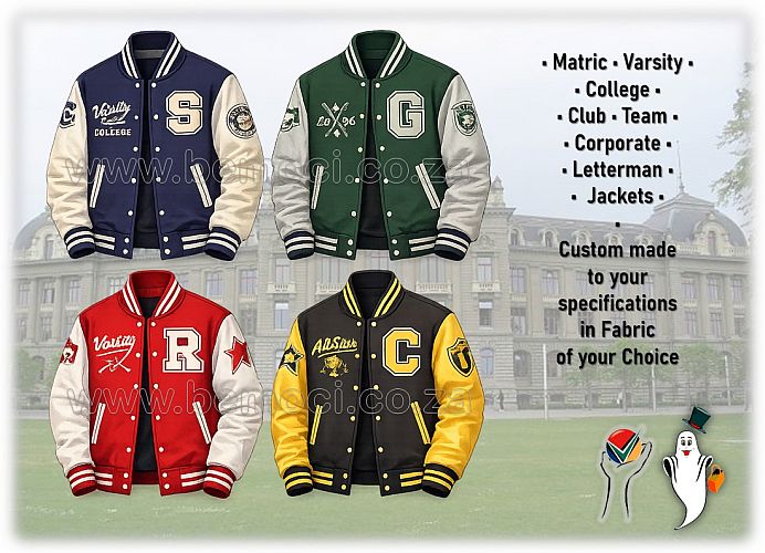 Matric, Varsity, College, Club, Team, Corporate, and Letterman Jackets